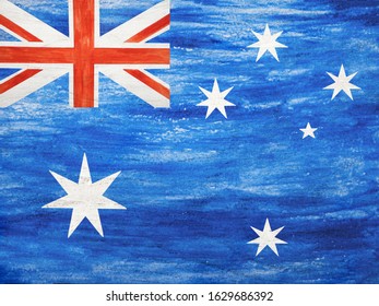 Beautiful  bright card and congratulations the national holidays Australia  Isolated background  close  up  view from above  Congratulations for relatives  friends   colleagues