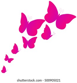 Beautiful Butterflies Isolated On White Stock Illustration 500905021 