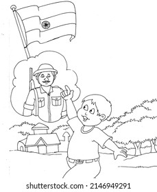 Beautiful Cartoon Illustration Drawing Colouring Pages Stock ...