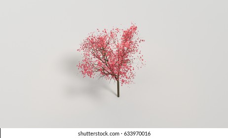 Beautiful cherry blossom. 3d render picture.