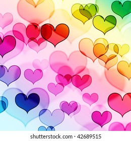 Beautiful Colorful Heart Shape Background Stock Illustration 61538170