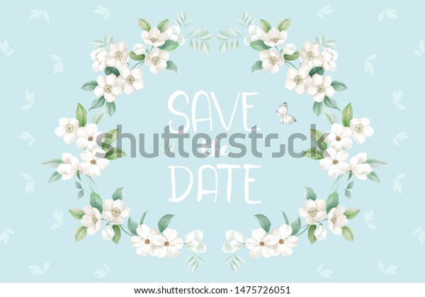 Beautiful Combination Small White Flowers Very Stock