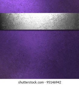 Beautiful Dark Purple Background With Antique Silver Ribbon Illustration Has Vintage Grunge Texture And Blank Copy Space For Ad Or Brochure Or Website Template