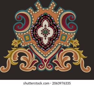 beautiful and elegant motifs design with different colors for shirt print 