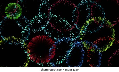 Beautiful Fireworks Computer Generated 3d Rendered Stock Illustration ...