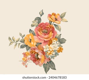 beautiful floral and chintz allover pattern for digital printing use