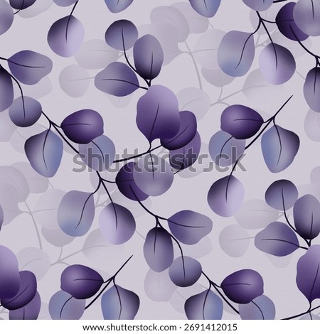 Beautiful floral leaf seamless pattern with abstract gray background 