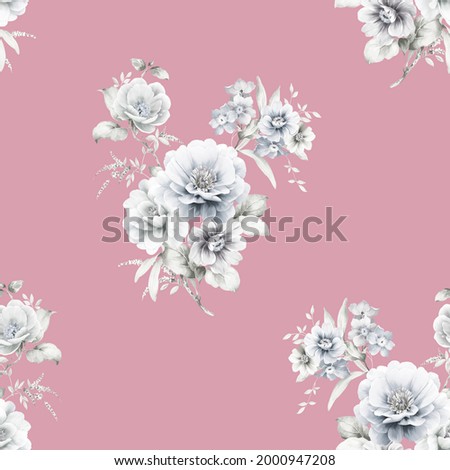 Beautiful floral pattern, suitable for textile, packaging, decoration