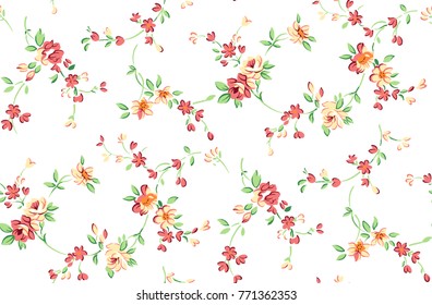 Beautiful Floral Pattern With Vines Twig For Fashion