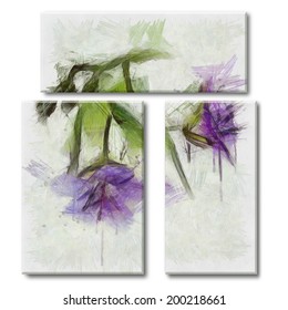 beautiful flower, triptych