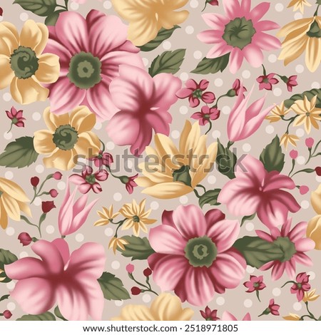 beautiful flowers pattern suitable for textile design or wall decoration