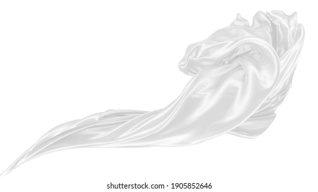 Beautiful Flowing Cloth Flying Wind White Stock Illustration 1932688076