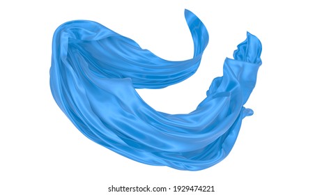 Beautiful Flowing Fabric Flying Wind Blue Stock Illustration 1929474221