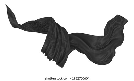Beautiful Flowing Fabric Flying Wind Black Stock Illustration ...