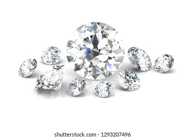 Beautiful gems on a white background , 3D Illustration.3D rendering - Illustration - Shutterstock ID 1293207496
