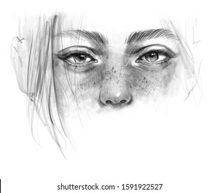 Pencil Drawing Faces High Res Stock Images Shutterstock