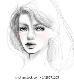 Pencil Sketch Woman Face Images Stock Photos Vectors Shutterstock