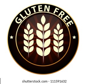 Beautiful Gluten free food packaging sign. Can be used as a stamp, emblem, seal, badge etc. Isolated on a white background. - Powered by Shutterstock