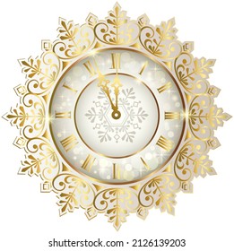 Beautiful Golden Color Wall Clock Art 