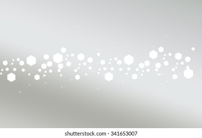 Beautiful Greyscale Abstract Hexagon Bokeh.