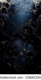 Beautiful Grunge Navy Blue Stucco Wall Background