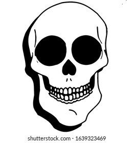 Three Hand Drawn Vector Skulls Isolated Stock Vector (Royalty Free ...