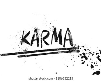 A Beautiful Hand Lettering Illustration. Karma Typo. Karma Logo