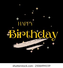 Beautiful Happy Birthday text vector | Happy Birthday cursive text design | Beautiful Happy Birthday greeting card design | Happy Birthday - Powered by Shutterstock