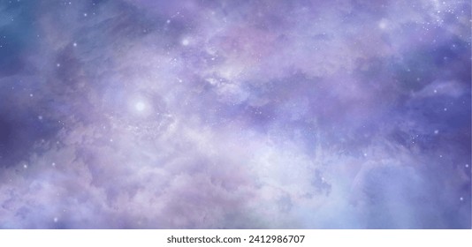 Beautiful heavenly celestial cloudscape background banner - heavenly  concept blue pink purple lilac ethereal deep space sky depicting the heavens above and a nebula ideal for spiritual theme
