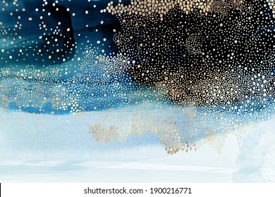 Beautiful High-resolution Watercolor With Abstract Pointillism Design.  Perfect For Modern And Breathtaking Fine Art Prints. Suitable For Stationary, Backgrounds, And Texture.