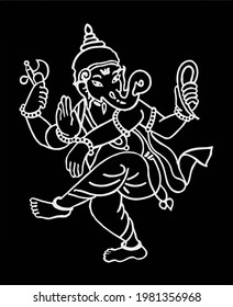 A Beautiful Illustration Of Dancing Ganesha 