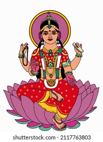 A Beautiful Illustration Of Goddess Bala Tripursundari 