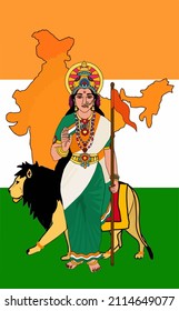 A Beautiful Illustration Of Goddess Bharat Mata 