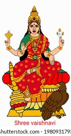 A Beautiful Illustration Of Goddess Vaishnavi 