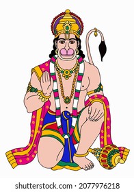 A Beautiful Illustration Of Lord Hanuman 