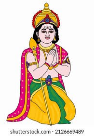 A Beautiful Illustration Of Lord Kartikeya 