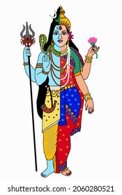 A Beautiful Illustration Of Lord Shiva Parvati 