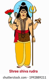 A beautiful illustration of Lord shiva's shiva rudra 