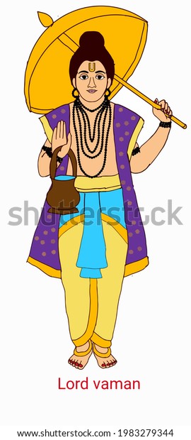 Beautiful Illustration Lord Vishnus Vaman Incarnation Stock ...