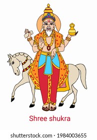 A Beautiful Illustration Of Shukra Planet In Indian Astrology