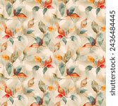 Beautiful leaf seamless pattern colorful leaf seamless pattern for textile use 