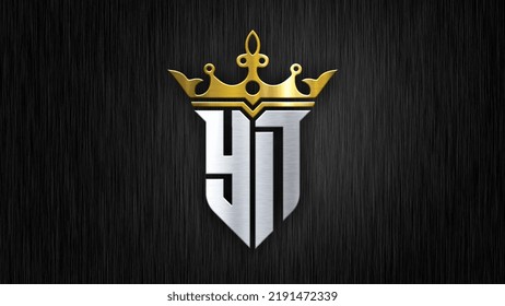 Beautiful Letter YN Infinity Monogram In Very Luxurious And Classy Style, Shiny Silver Colored Letter Y And N Logo Template For High-end Brand Personality