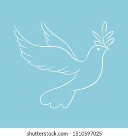 Beautiful, line sketch, dove, bird, illustration