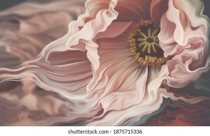 Beautiful macro flower illustration. Floral background for wallpaper, photo wallpaper, mural, card, postcards, paintings.