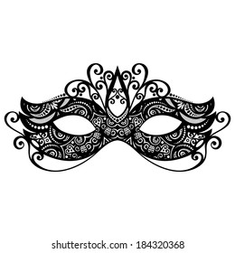 Hand Drawn Venetian Carnival Masquerade Mask Stock Vector (Royalty Free ...