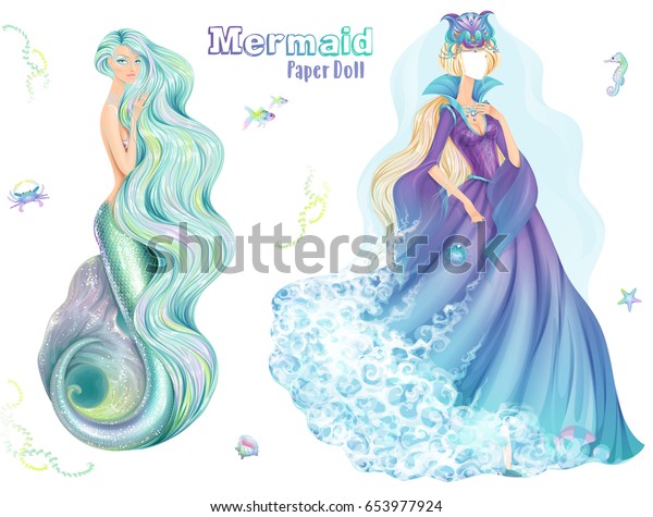 mermaid paper doll