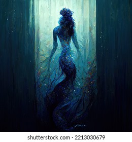 Beautiful mermaid silhouette 