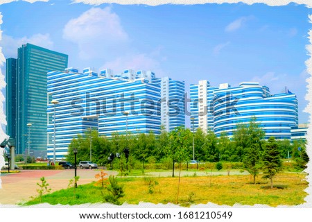 Similar – Image, Stock Photo Panorama prefabricated building