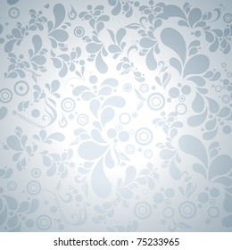 Beautiful Modern Silver Seamless Floral Background Illustration