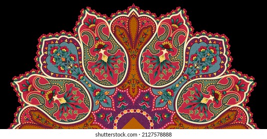 Beautiful Mughal art  decorative carpet motif pattern artwork 